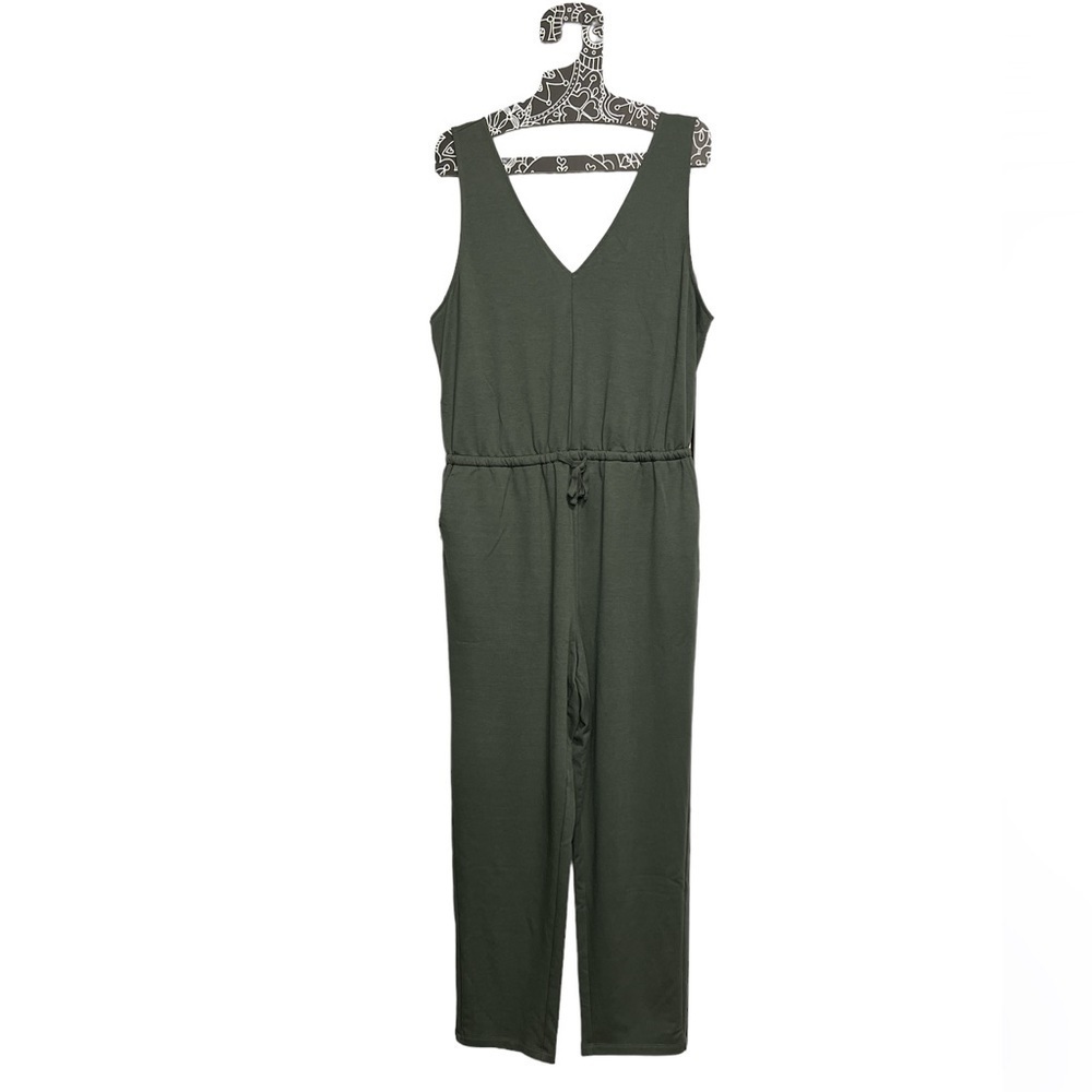 Gentle Fawn Sleeveless V-neck / back Jumpsuit in Sage Green